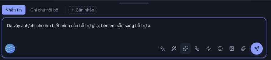Bản nháp trả lời trong ô soạn với công cụ AI của ChatHub