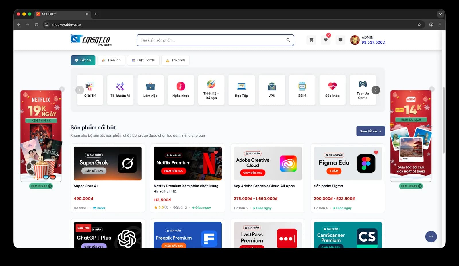 Tạo website bán tài khoản Premium bản quyền, bán key sản phẩm digital - ảnh 4
