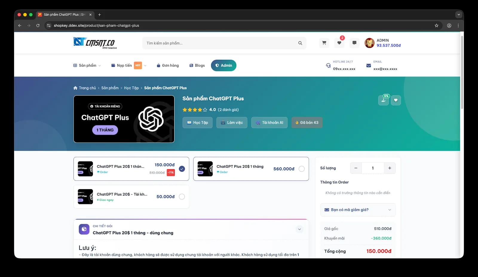 Tạo website bán tài khoản Premium bản quyền, bán key sản phẩm digital - ảnh 5