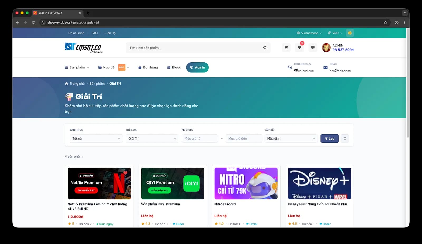 Tạo website bán tài khoản Premium bản quyền, bán key sản phẩm digital - ảnh 6