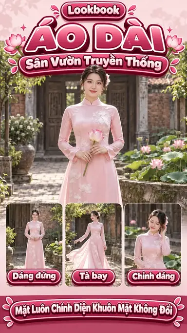 Tạo Video Lookbook Áo Dài Sân Vườn