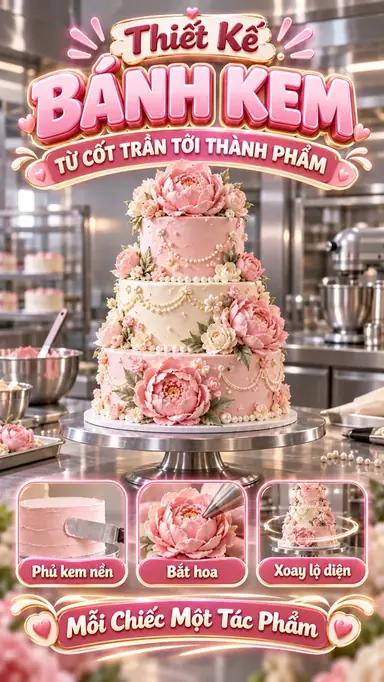 Tạo Video Thiết Kế Bánh Kem Nghệ Thuật