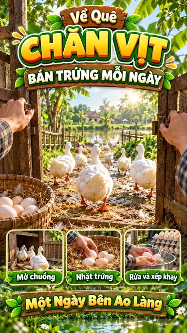 Tạo Video Về Quê Chăn Vịt Bán Trứng
