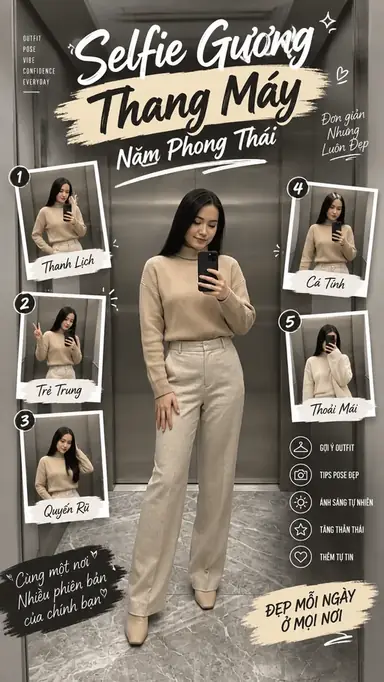Tạo Video Selfie Gương Thang Máy Năm Phong Thái