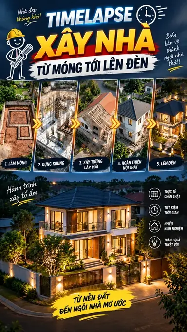 Tạo Video Timelapse Xây Nhà Từ Móng Tới Lên Đèn