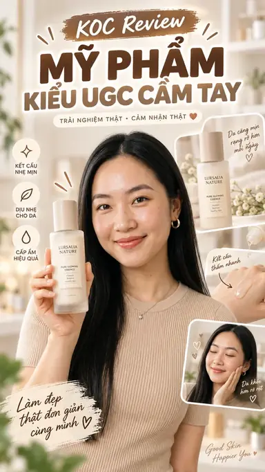 Tạo Video KOC Review Mỹ Phẩm Kiểu UGC Cầm Tay