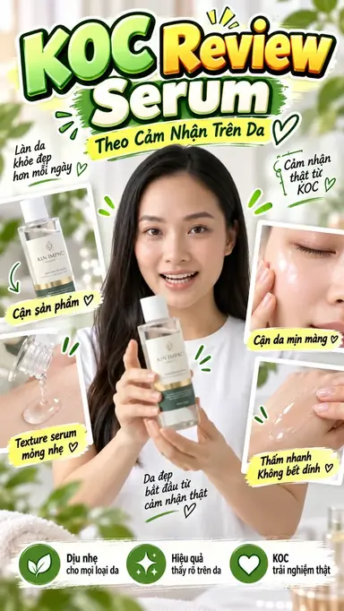 Tạo Video KOC Review Serum Theo Cảm Nhận Trên Da