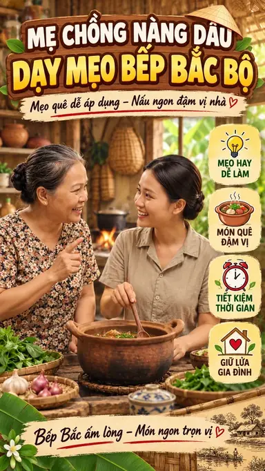 Tạo Video Mẹ Chồng Nàng Dâu Dạy Mẹo Bếp Bắc Bộ