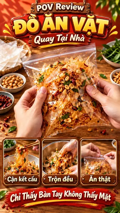 Tạo Video POV Review Đồ Ăn Vặt Tại Nhà