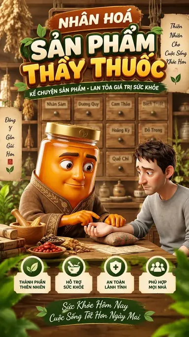 Tạo Video Nhân Hoá Sản Phẩm Thầy Thuốc