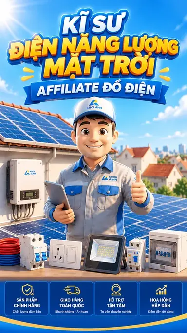 Tạo Video Kĩ Sư Điện Năng Lượng Mặt Trời - Affiliate Đồ Điện
