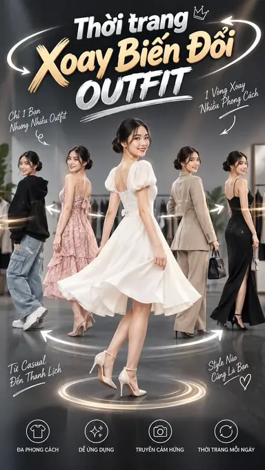 Tạo Video Thời Trang Xoay Biến Đổi Outfit