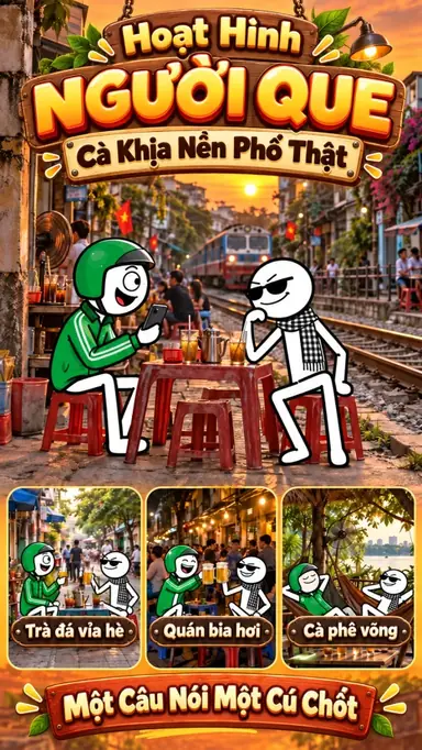 Tạo Video Người Que Cà Khịa Nền Phố Thật